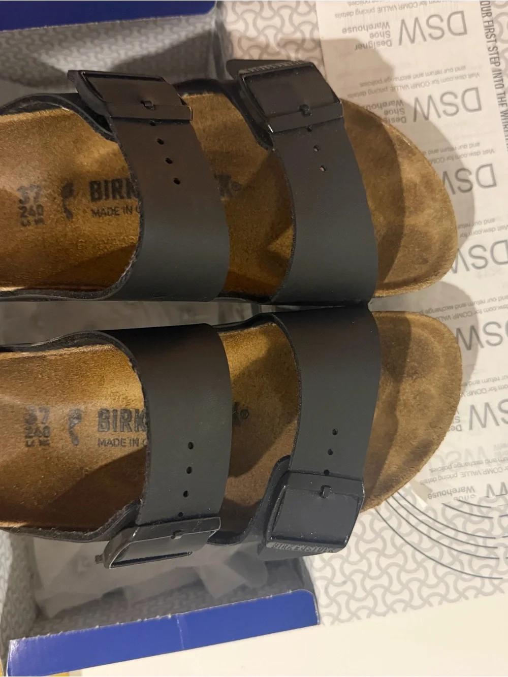 Birkenstock Kids Arizona Box in Blue and White